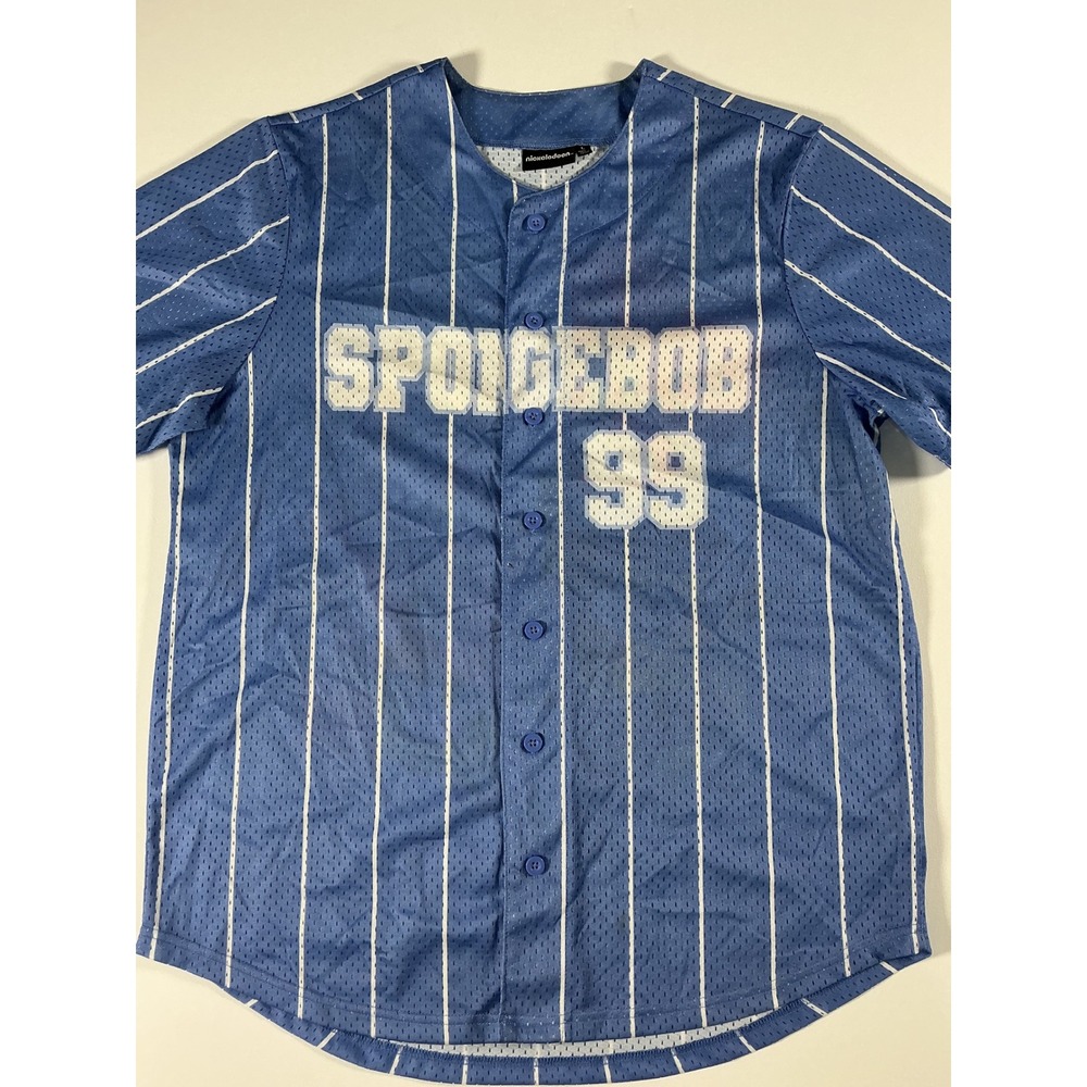 Nickelodeon SpongeBob SquarePants Pinstripe Baseball Jersey Size L